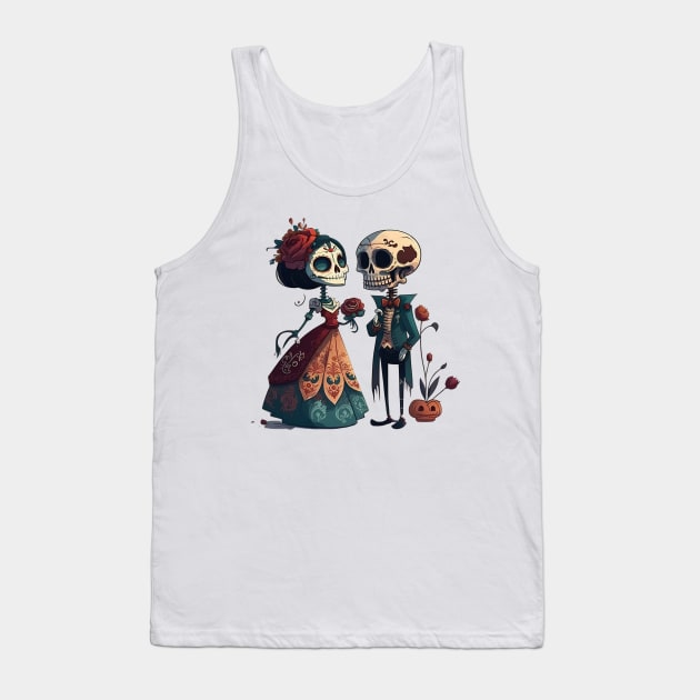 Day Of The Dead Tank Top by TooplesArt